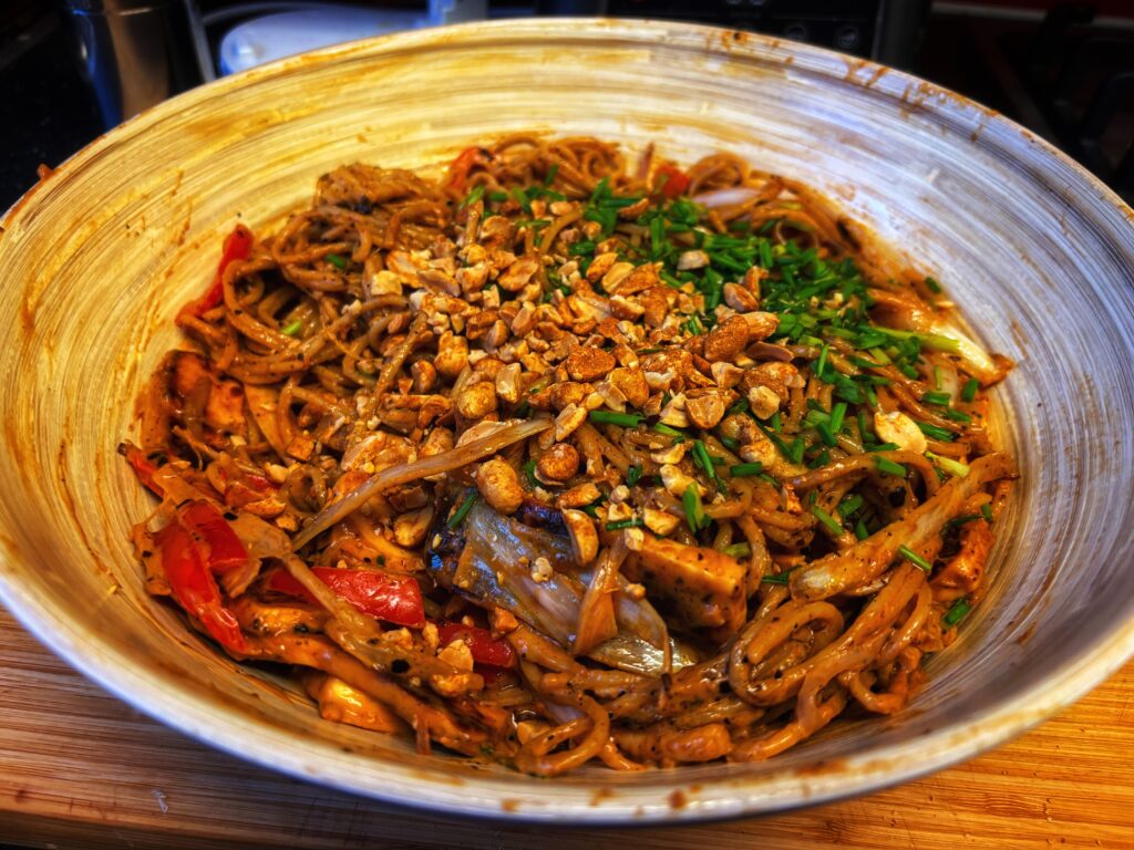 Chilli Oil peanut noodles, ready to serve